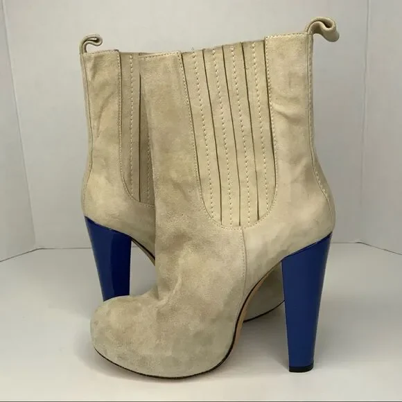 CARVEN high heel suede booties. - Picture 5 of 12